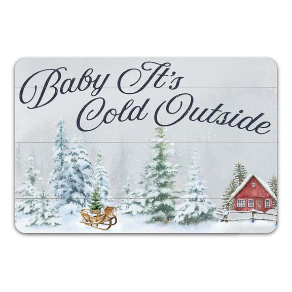 Baby It's Cold Outside Sign Farmhouse Christmas Décor Decorations Wall Art Winter Décor Home 8x12 208120097012