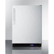 Frost-free built-in undercounter all-freezer for residential or commercial use, with stainless steel door, towel bar handle, and black cabinet