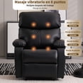 thumbnail image 3 of Sillon Masajeador, Sillon Reclinable de 360° Adultos Tipo Cine 8 Modos de Masaje con Soporte Lumbar, Reposapiés Retráctil, Sillas Giratorias Manuales para Sala de Estar y Dormitorio (Negro), 3 of 9