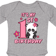 thumbnail image 4 of Inktastic It's My First Birthday with Panda Bear Girls Long Sleeve Baby Bodysuit, 4 of 5