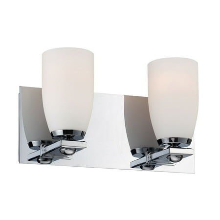 - New Product Sphere 2 Light Vanity In Chrome And White Opal Glass Sold by VaasuHomes
