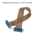 thumbnail image 2 of 2 Pcs IDC Rainbow Wire Flat Ribbon Cable DB25 Female to DB25 Female 11.8 Inch Length 2.54mm Pitch, 2 of 4