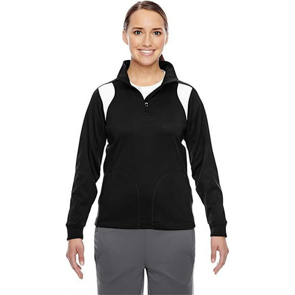 TT32W TEAM 365 Ladies Elite Performance Quarter-Zip Black/White M