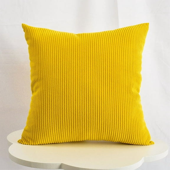 XmhyTop Decorative Pillow, 50*50cm yellow Throw Pillows for Couch, 1 Pcs Pillow Decorative for Bed with Corduroy Cover & PP Cotton Filling, Soft Cushion for Sofa, Living Room