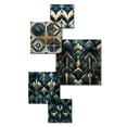 thumbnail image 3 of Designart "Dreamy Damask In Teal And Gold" Damask Wall Art Set Of 5 - Teal Bohemian Living Room Metal Art Set, 3 of 6