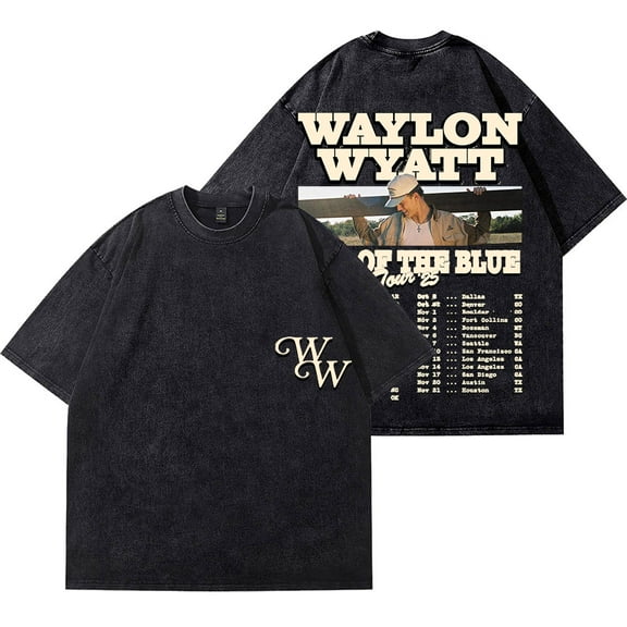Waylon Wyatt Out Of The Blue Tour Dates Wash T-Shirts Women Men Cotton Short Sleeve Tee