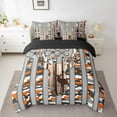 thumbnail image 2 of Erosebridal Brown Elk Print Bedding Twin Size, Camouflage Striped Stars US Flag Comforter Sets with Sheets, Microfiber Duvet Set, Room Decorative, Reversible 7-Piece, 2 of 5