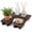 STYLE 1, variant on Wood Display Risers, Brown Rustic Pedestal Stand Organizer Tray for Skincare Toiletries Plants Jewelry, Farmhouse Bathroom Decor