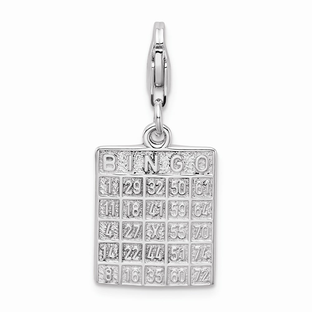 FB Jewels Sterling Silver Bingo Card w/Lobster Clasp Charm - Walmart.com