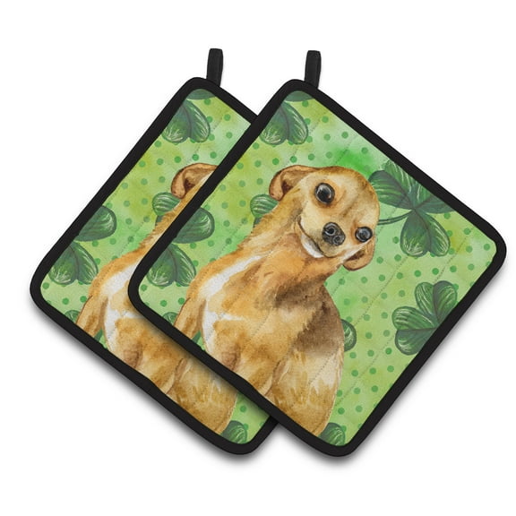 Caroline's Treasures Chihuahua St Patrick's Pair of Pot Holders