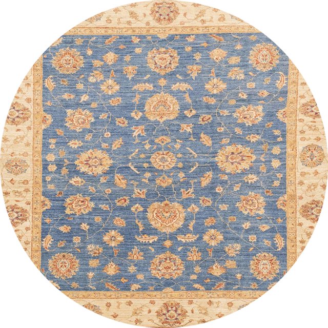 Ahgly Company Tapis d'Intérieur Rond Abstrait Rose Violet Oriental, 4 Pieds Rond