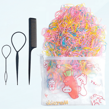 Elastic Hair Ties, Multi-Color 1000 Count For Children Little Girl Kid Toddler Baby, 3pcs Hair Styling Accessories (Jelly)