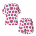 thumbnail image 5 of Kdxio Hand Drawn Strawberry Print Pajamas Sets for Women Short-Sleeved Pjs with Lounge Shorts Two Piece Sleepwear S-4XL, 5 of 9