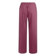 thumbnail image 5 of Timegard Wide Leg Pants for Women Elastic Waisted Drawstring Lightweight Casual Loose Pants with Pockets, 5 of 5