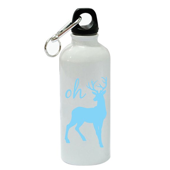 All Gifts - Oh Deer White Aluminum Sports 20 oz Water Bottle