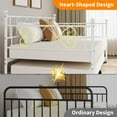 thumbnail image 6 of Metal Twin Size Daybed with Trundle, Sturdy Metal Day Bed with Steel Slat Support, for Living Room, Bedroom and Guest Room, Easy Assembly, White, 6 of 7
