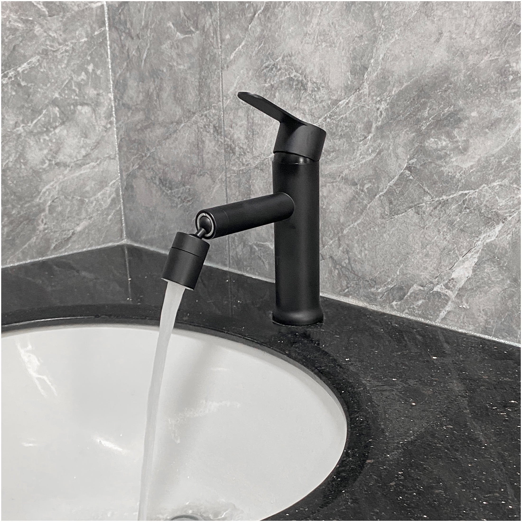 JERFIT Single Hole Bathroom Faucet, Matte Black Modern Vanity Sink Faucet with Single Handle for Easy Temperature Control