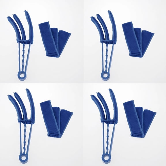 MoHern 4 Pcs Detachable Vent Cleaning Brush Set, Blue 3-in-1 Washable Duster, Household Dust Removal Tool for Air Conditioner Blinds Window Shutters and Car Vents