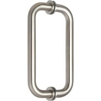 One Pair of Stainless Steel 304 Grade Tubular Round Back to Back Shower Door Pull Handle 3/4" Diameter SSTB203S (8-Inch, Round, Brush Satin Finish SSTB203S)