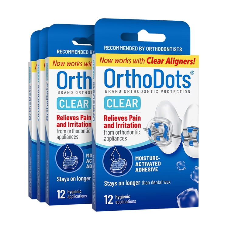 OrthoDots CLEAR (48 Count) Moisture Activated, Silicone Dental Wax