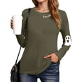 thumbnail image 4 of Kakishop Halloween Shirts for Women Long Sleeve T-Shirts Funny Graphic Print Casual Loose Comfy Crewneck Tunic Tops Women Fall Outfit (AG,2XL), 4 of 8