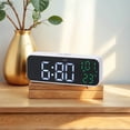 thumbnail image 2 of REGALWOVEN Small Dual Alarm Clock for Bedroom, Dimmable, DST, Snooze,12/24H, Alarms with Indoor Temperature, Decorate for Bedroom 6.7 x 2.4 x 1.2 inch White Green, 2 of 6