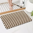 thumbnail image 4 of Brown and White Checkerboard Pattern Bathroom Rugs Mat,Non Slip Microfiber Bathroom Rug,Rubber Backing,Soft Bathroom Mats for Bathroom Floor,Tub and Shower,17x27in(43x68cm), 4 of 5