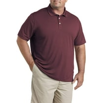 Big and Tall Essentials by DXL Men's Solid Golf Polo Shirt, Port, 2XLT