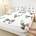 thumbnail image 3 of Feelyou Rustic Deer Moose Twin Sheet Sets, Fashion Bowknot Ribbon Bedding, 3pcs, 3 of 7