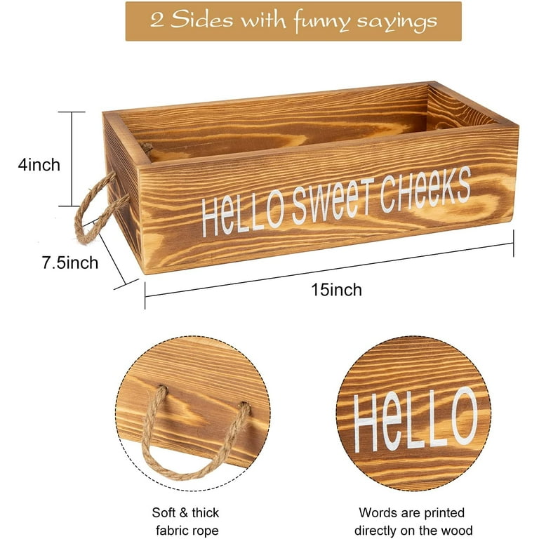 Bathroom Decor Box, 2 Sides with Funny Sayings -Perfect for