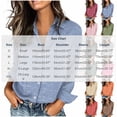 thumbnail image 4 of Women's Button Down Shirts V Neck Collared Blouses Casual Solid 3/4 Sleeve Tops Comfortable Business Fall Outfits, 4 of 7