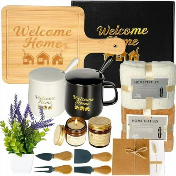 House Warming Gifts New Home, 13 Piece New Home Gift Basket with Packaging, Closing Gifts for Home Buyers New Homeowner Set$$Home Decor, Kitchen, & Other