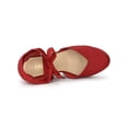 thumbnail image 4 of BLISSFUL STEP Chaussures pour Femmes Sandales Espadrilles à Talon Compensé Haut Bout Rond Rouge 7,5, 4 of 8