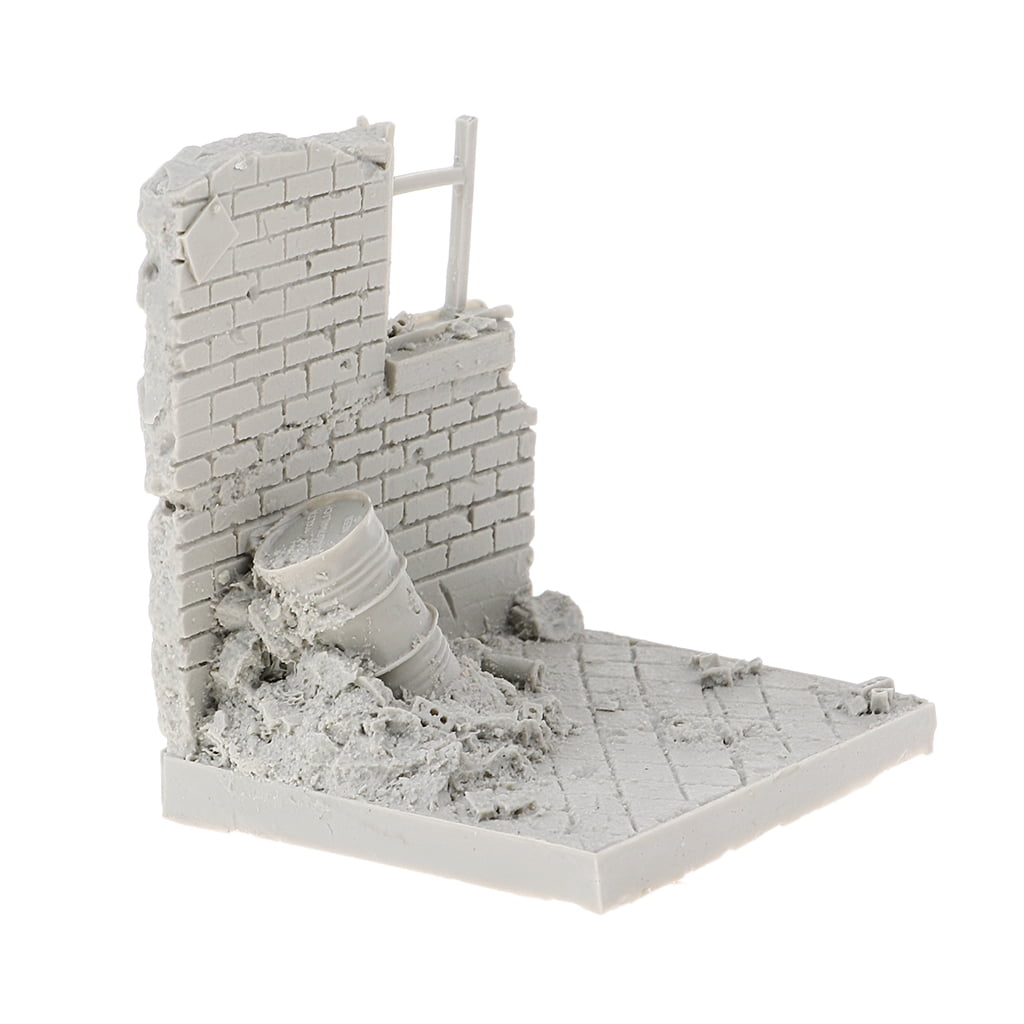 1/35 Unpianted Decorative Battlefield Ruins Wall Model for Military Scene #3 