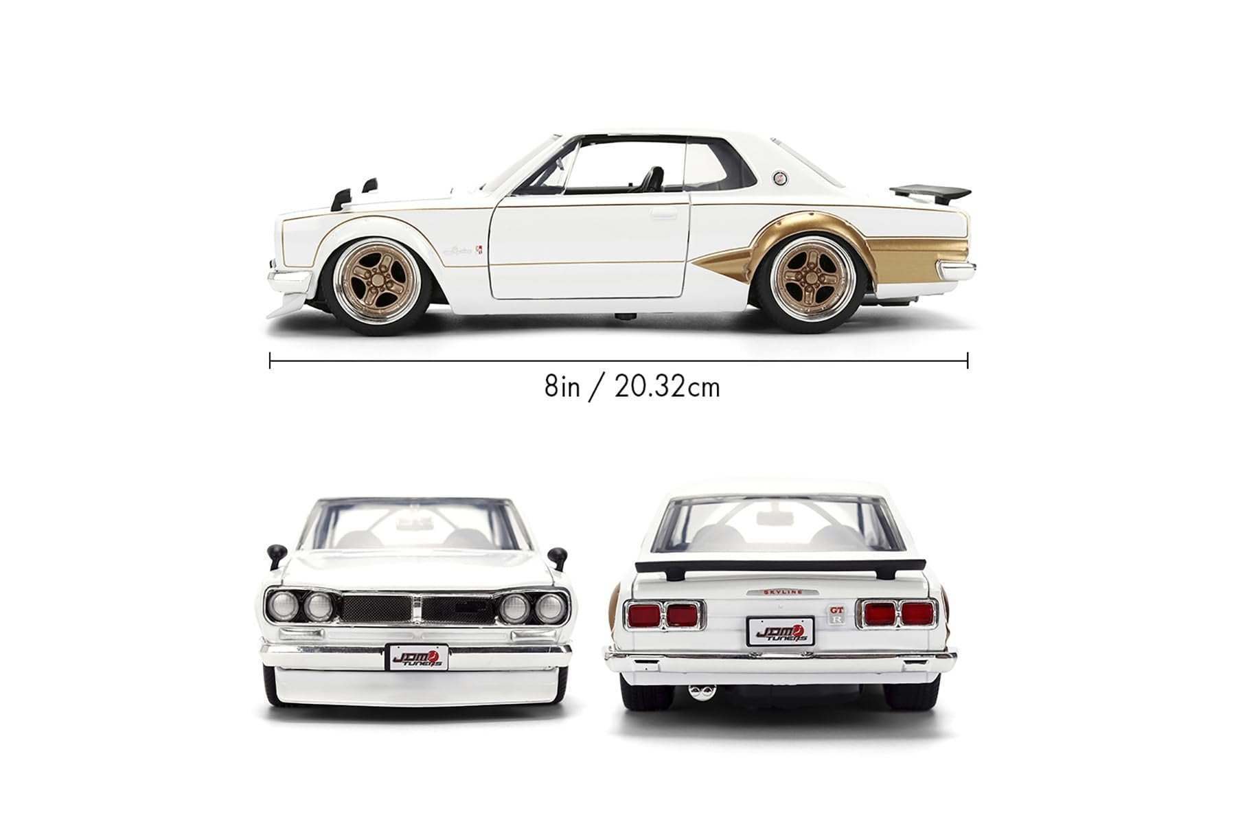 Jada 1971 Nissan Skyline GT-R, White/Gold Toys 37021-1/24 Scale