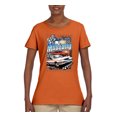 thumbnail image 2 of Wild Bobby Mustang Untamed American Spirit Ford Cars and Trucks Women Graphic Tee, Orange, Large, 2 of 6
