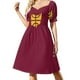 thumbnail image 2 of Vestido retro de baloncesto de Ohio - Borgoña de manga corta Falda de mujer Vestidos de mujer Vestido de verano mujer moda, 2 of 7