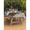 thumbnail image 2 of Outdoor Tablecloth with Umbrella Hole and Zipper, Grey Beige Christmas Rectangle Table Cloth 60x84 Inch Waterproof Tablecloth, Snowman Xmas Tree Snowflake Gifts Elk Picnic Table Cover for Patio, 2 of 7
