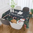 thumbnail image 3 of WOBOGO Christmas Card Pattern Square Tablecloth 54×54in Polyester Fabric Tablecloth Washable Dust Resistant Wrinkle Resistant, 3 of 9