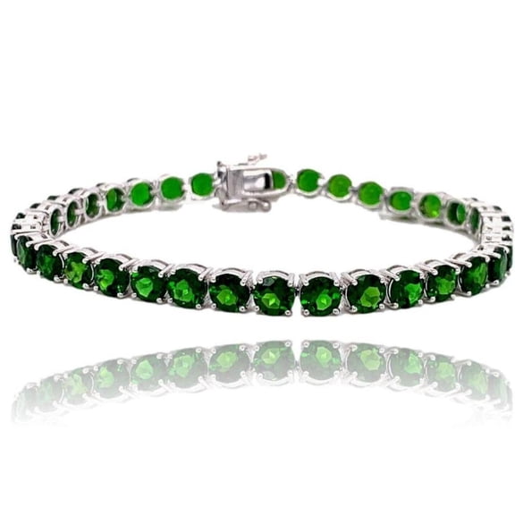 14K Lab Emerald Tennis Bracelet,14K Gold Emerald Bracelet,14k Prong Set Emerald Tennis Bracelet,Emerald Layering Bracelet For Women Gift For