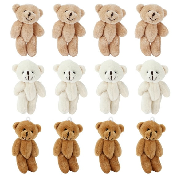 12 Pcs Mini Stuffed Bears Comfortable Soft Cute Mini Teddy Plush Toy for Wedding Birthday Decorations