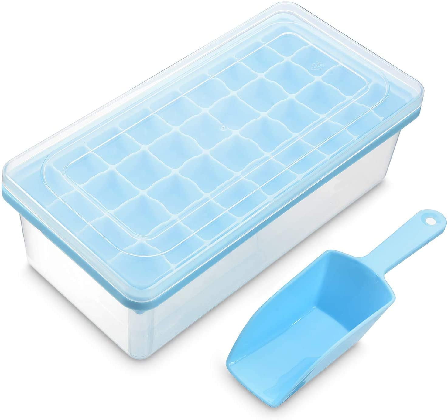 Ice Cube Tray with Storage Container Bin 
