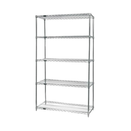 

Quantum Wire Shelving 5 - Shelf Starter Unit 18 x 60 x 74 - Stainless Steel