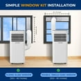 thumbnail image 6 of SereneLife 10000 BTU Portable Air Conditioner - 3-in-1 Portable AC Unit for Bedroom Up to 300 Sq.Ft, 24H Timer, Remote Control, Sleep Mode, Wheels, with Window Mount Kit, White, 6 of 8
