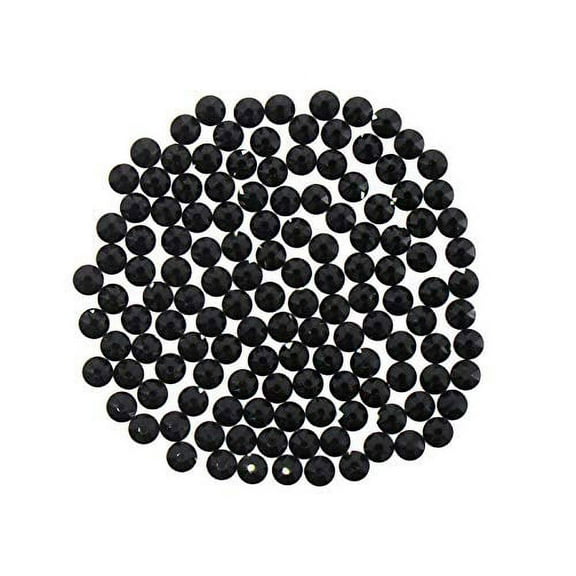 Preciosa Viva Rhinestones - No Hotfix Flatback - Jet - SS16 (4mm) (144 Pieces)