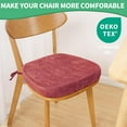 thumbnail image 2 of 2.5" Thick Chair Cushions for Dining Chair, Corduroy Foam Kitchen Chair Pads, U Shaped Indoor Seat Cushions with Ties & Non-Slip Backing, Removable Washable Cover, 17''x16.5'', Set of 4, Pink, 2 of 14