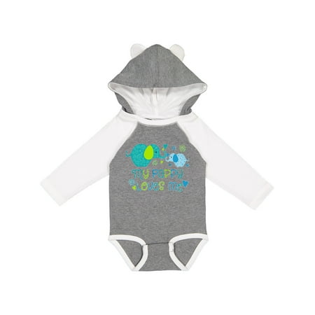 

Inktastic My Pappy Loves Me- cute elephants Gift Baby Boy or Baby Girl Long Sleeve Bodysuit