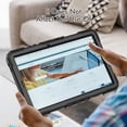 thumbnail image 4 of Case for Samsung Galaxy Tab S6 Lite 10.4 Inch 2024/2022/2020 with Screen Protector, 360 Degree Rotating Kickstand Hand Strap Heavy Duty Shockproof Cover with Shoulder Strap, Black, 4 of 7