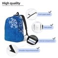 thumbnail image 3 of Easygdp Blue Christmas With Snowflakes Mochila de Lona Resistente para Laptop, Compatible con Laptops de 15 a 17 pulgadas, Ideal para Escuela, Trabajo y Viajes-Medium, 3 of 5