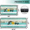 thumbnail image 2 of Teal Kitchen Rugs Set of 2 Kitchen Floor Mats Non-Slip Backing Kitchen Mat Washable Doormat Runner Rug Set for Home 17"x47.2"+17"x30" Teal Kitchen Accessories and Decor, 2 of 6